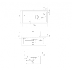 Επικαθήμενος Νιπτήρας Πορσελάνης 50x25cm Cerastyle Sharp 037200-u Λευκό